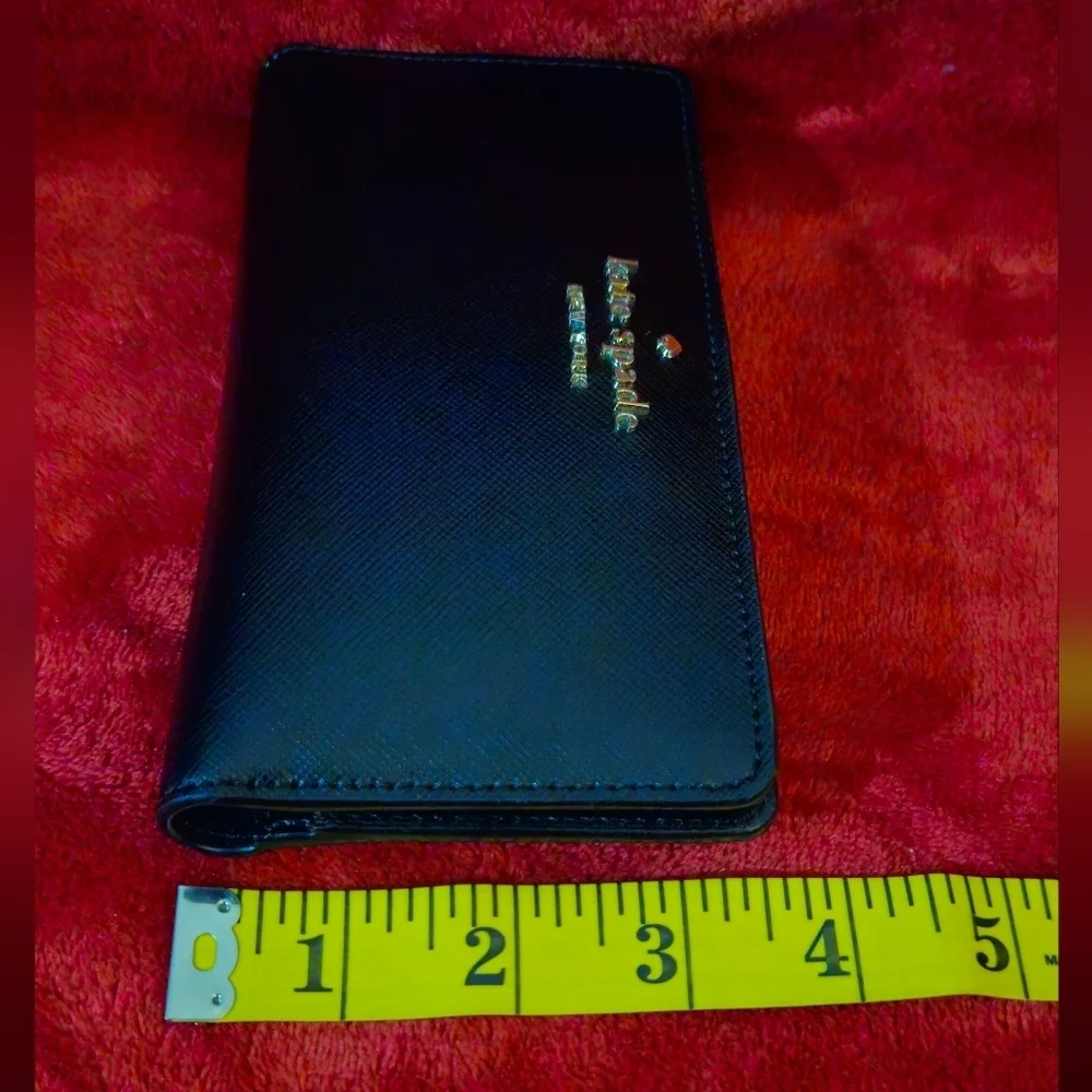 Kate Spade Black Staci Saffiano Slim Wallet